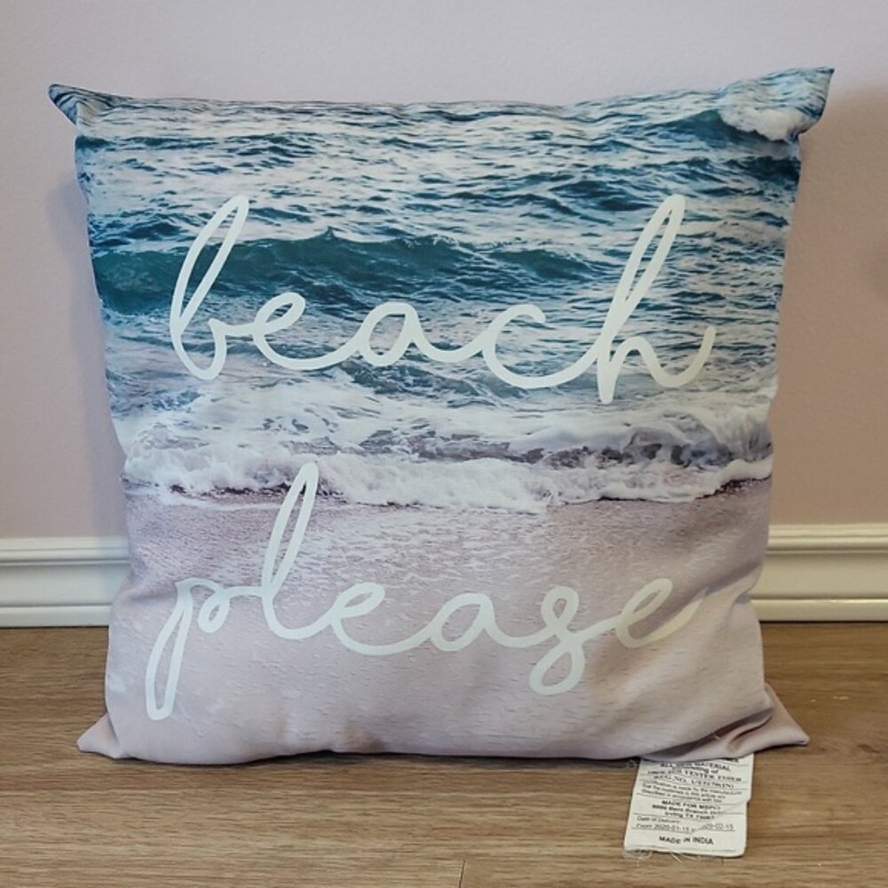 BEACH PLEASE Accent Decorative Pillow